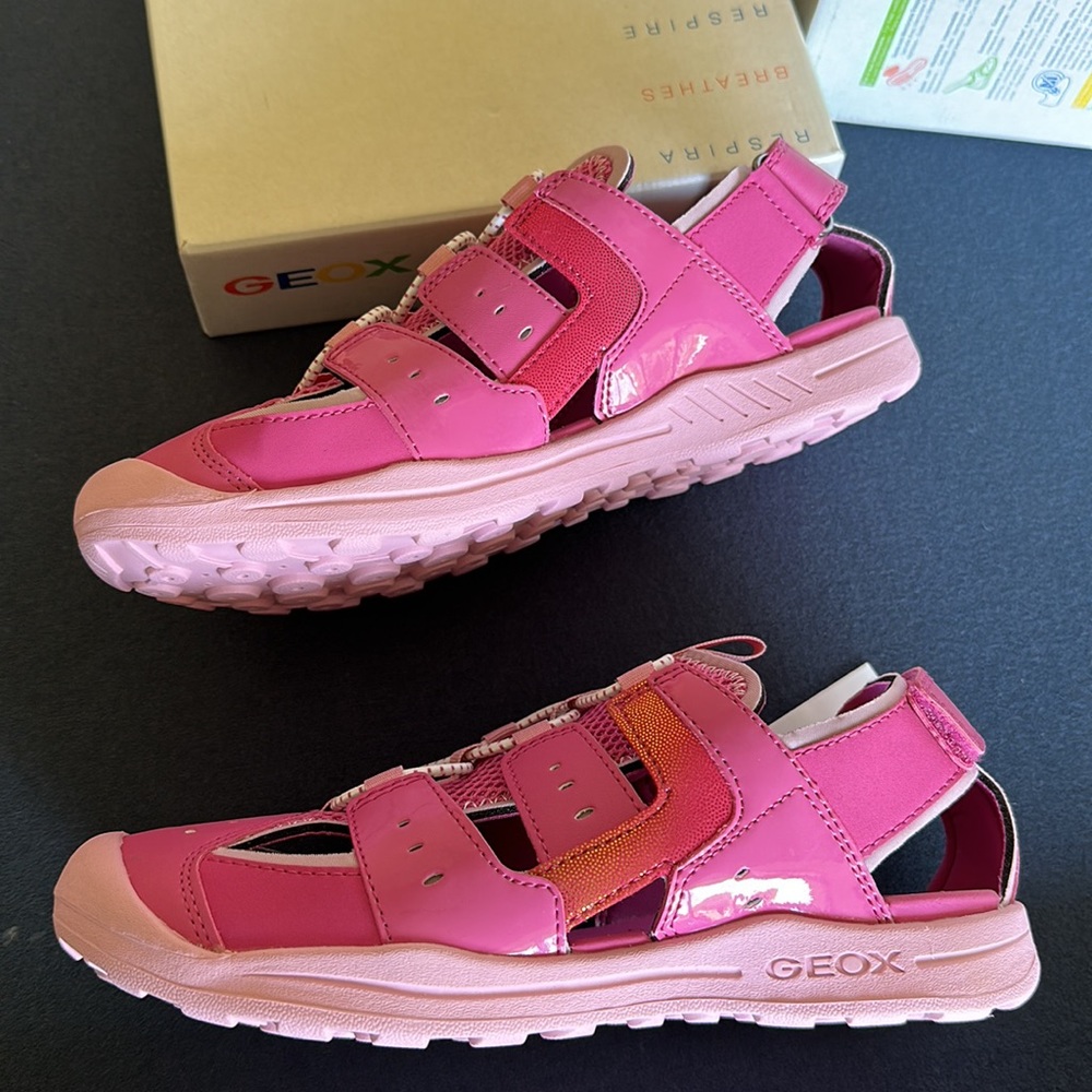 GEOX Fuchsia/Pink Velcro fit Sandals đź©´ size 5 - Picture 5 of 10